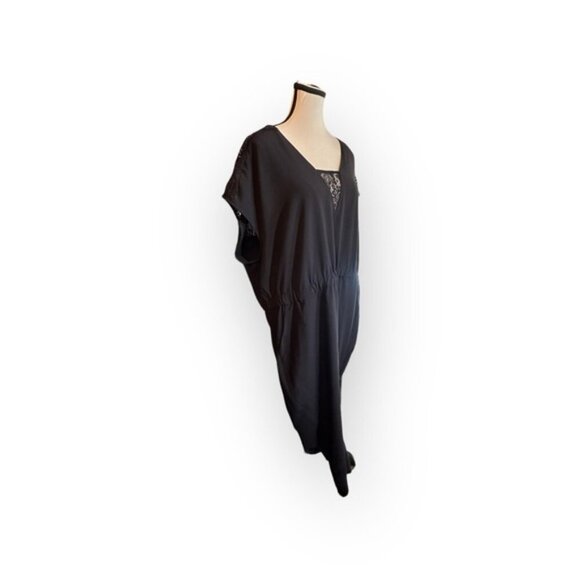 Women’s 2x Reitmans Black Lace Zip Up Jumpsuit 18 20 XXL Pockets - Picture 6 of 7